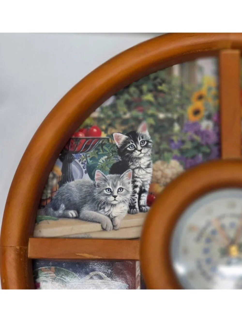 Bradford Exchange Purr-fect Times Cat Wall Clock Mary Ann Lasher 4 Plates 2002